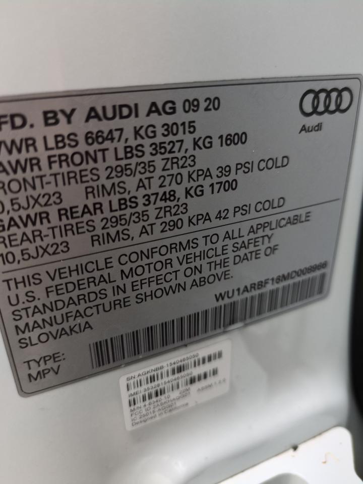 WU1ARBF16MD008966 2021 Audi Rs Q8