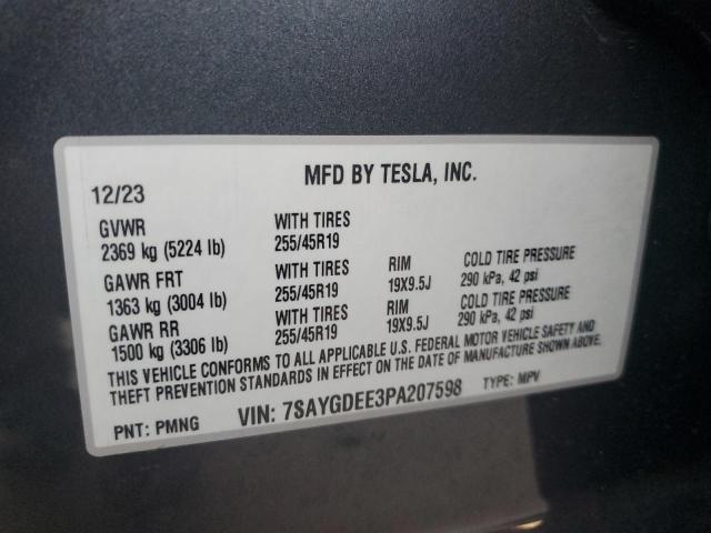 7SAYGDEE3PA207598 Tesla Model Y  13