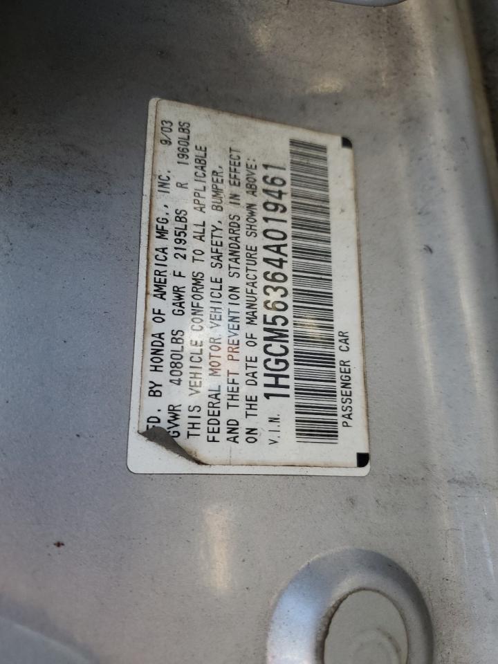 1HGCM56364A019461 2004 Honda Accord Lx