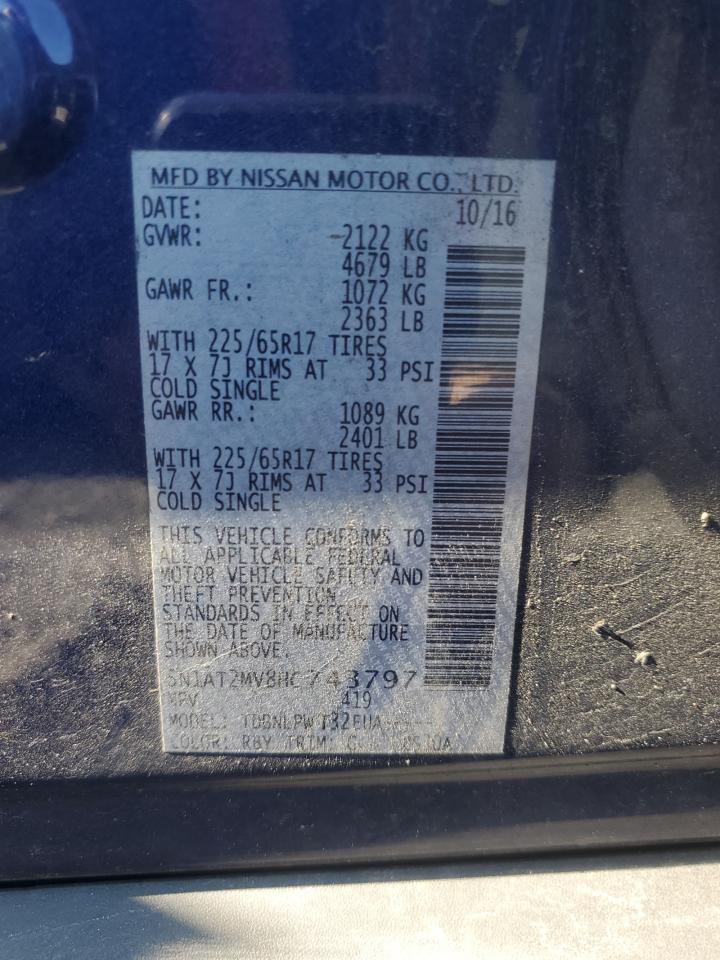 5N1AT2MV8HC743797 2017 Nissan Rogue Sv