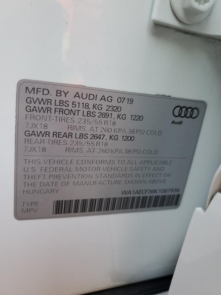 WA1AECF36K1087936 2019 Audi Q3 Premium