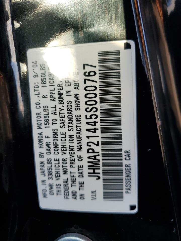 2005 Honda S2000 VIN: JHMAP21445S000767 Lot: 74848104