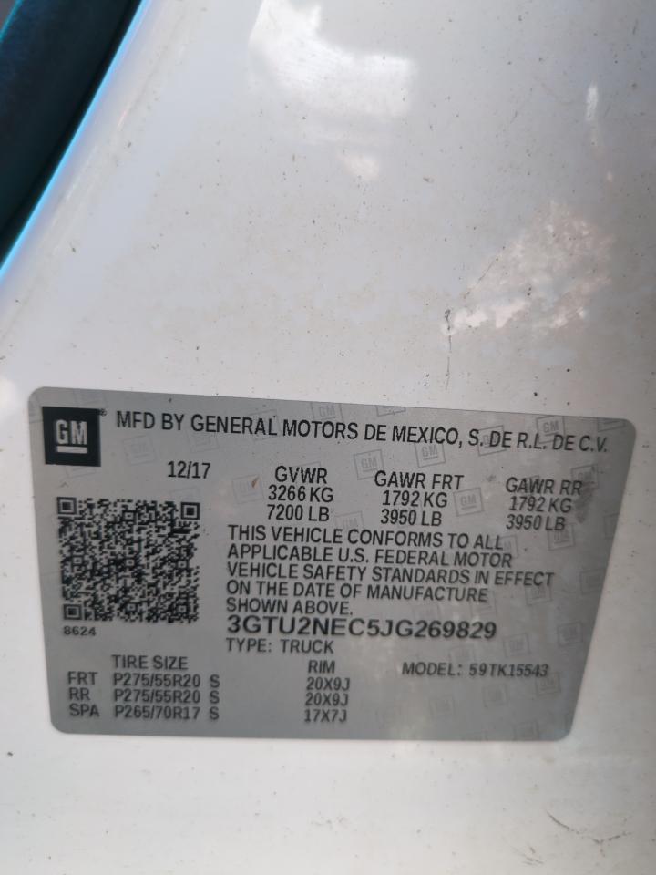 3GTU2NEC5JG269829 2018 GMC Sierra K1500 Slt