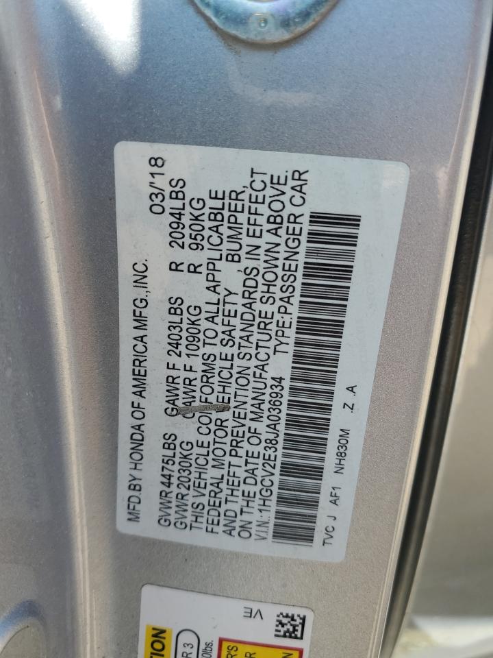 1HGCV2E38JA036934 2018 Honda Accord Sport