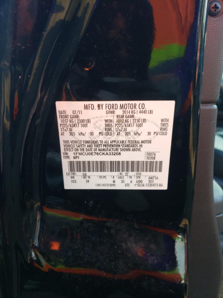 1FMCU0E76CKA33208 2012 Ford Escape Limited