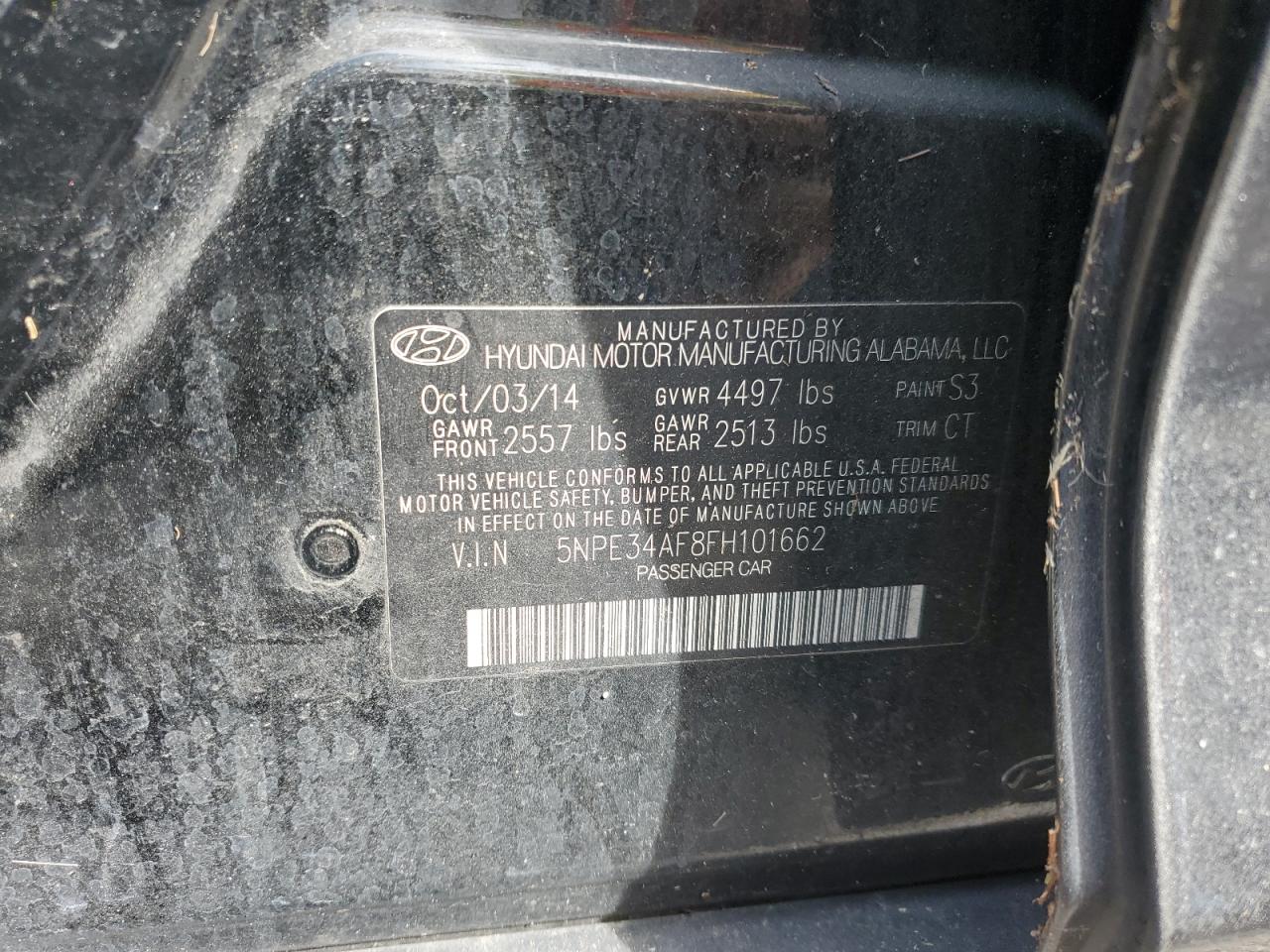 5NPE34AF8FH101662 2015 Hyundai Sonata Sport