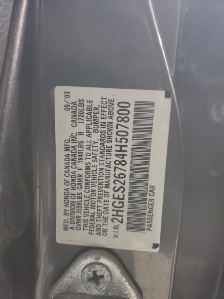 2HGES26784H507800 2004 Honda Civic Ex