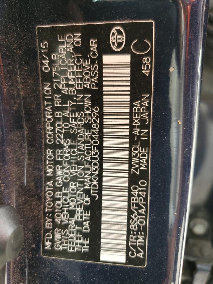 JTDKN3DU3F0448296 2015 Toyota Prius