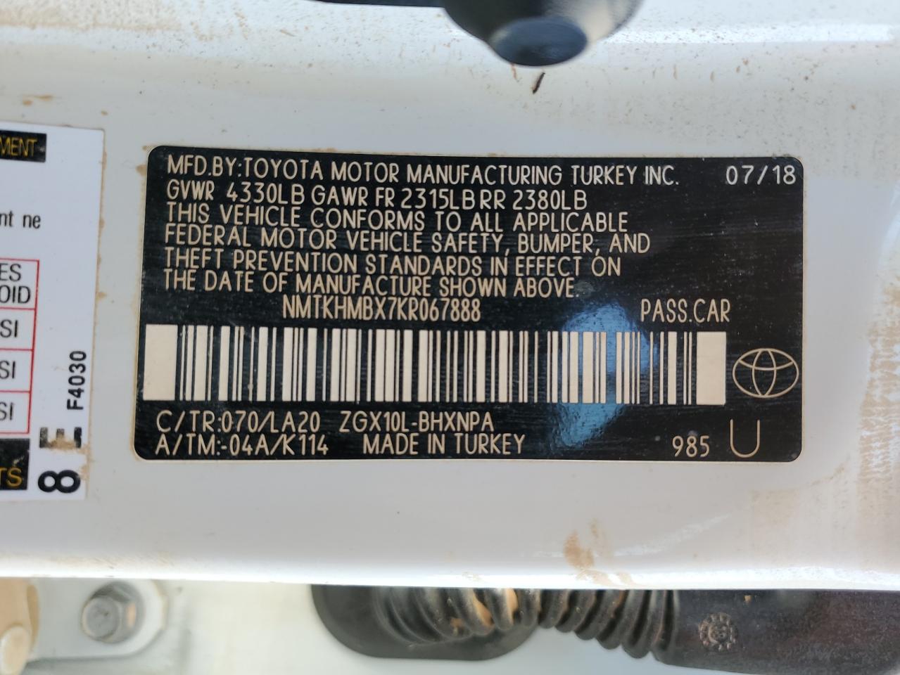 NMTKHMBX7KR067888 2019 Toyota C-Hr Xle