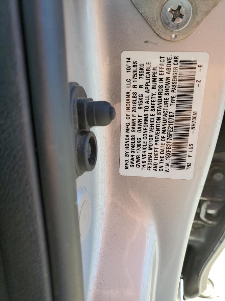 19XFB2F76FE210767 2015 Honda Civic Se