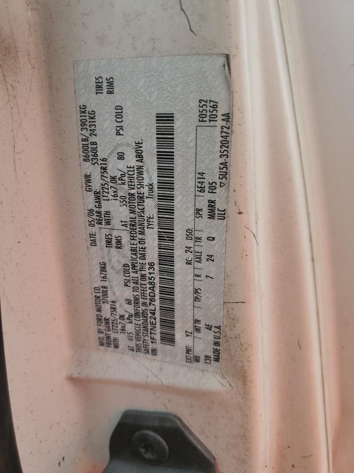 1FTNE24L76DA85136 2006 Ford Econoline E250 Van