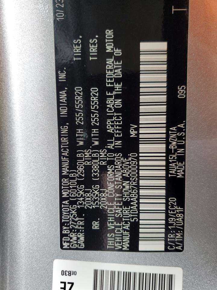 2024 Lexus Tx 350 Base VIN: 5TDAAAB67RS000970 Lot: 75542244