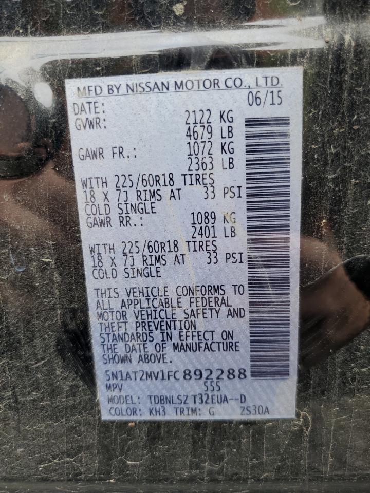 5N1AT2MV1FC892288 2015 Nissan Rogue S