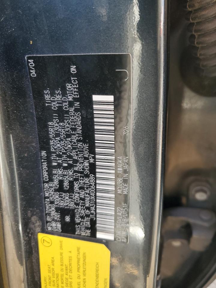 2004 Lexus Rx 330 VIN: JTJHA31UX40064889 Lot: 77227534