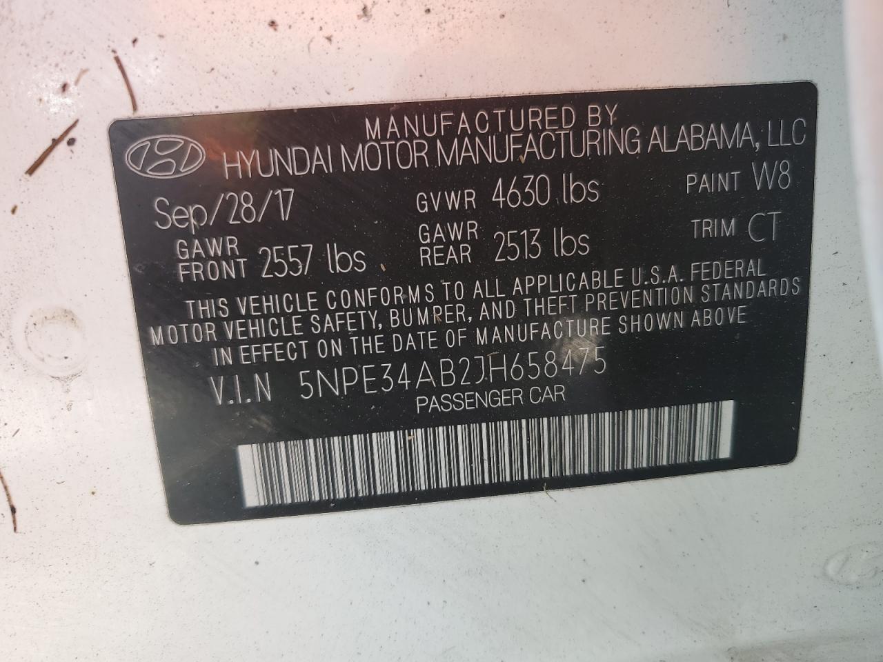 5NPE34AB2JH658475 2018 Hyundai Sonata Sport