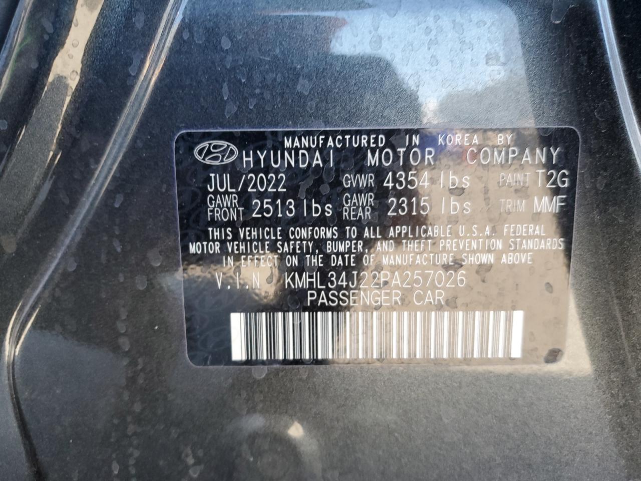 KMHL34J22PA257026 2023 Hyundai Sonata Limited