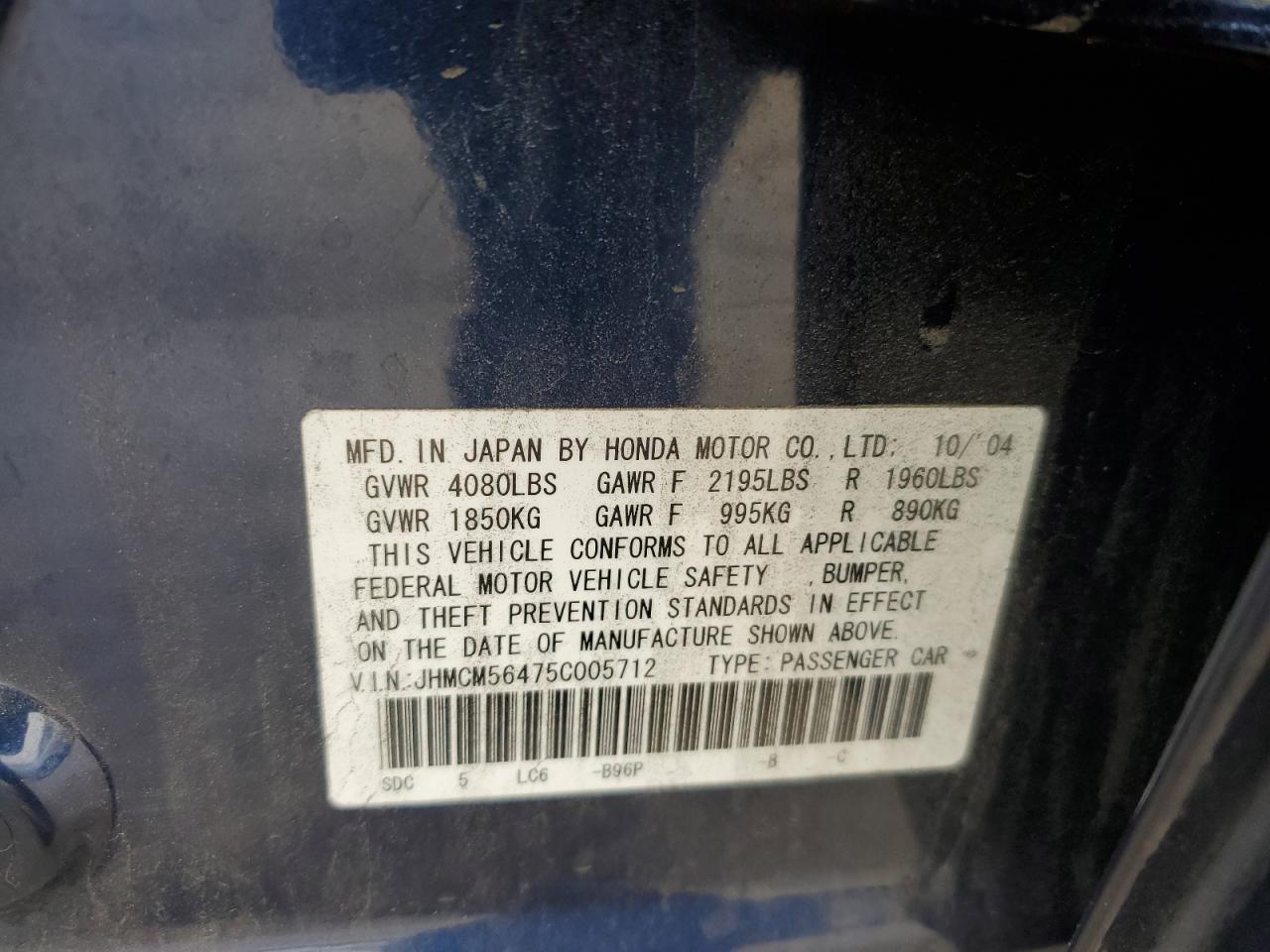 JHMCM56475C005712 2005 Honda Accord Lx