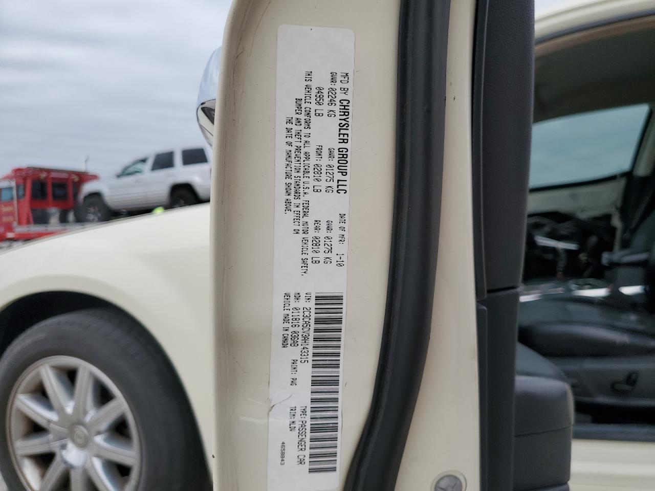 2010 Chrysler 300 Touring VIN: 2C3CA5CV3AH143315 Lot: 75654544