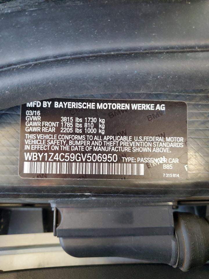 WBY1Z4C59GV506950 2016 BMW I3 Rex