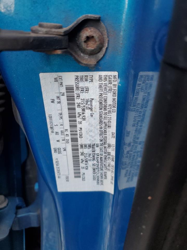 2012 Ford Focus Sel VIN: 1FAHP3M27CL309680 Lot: 77153904