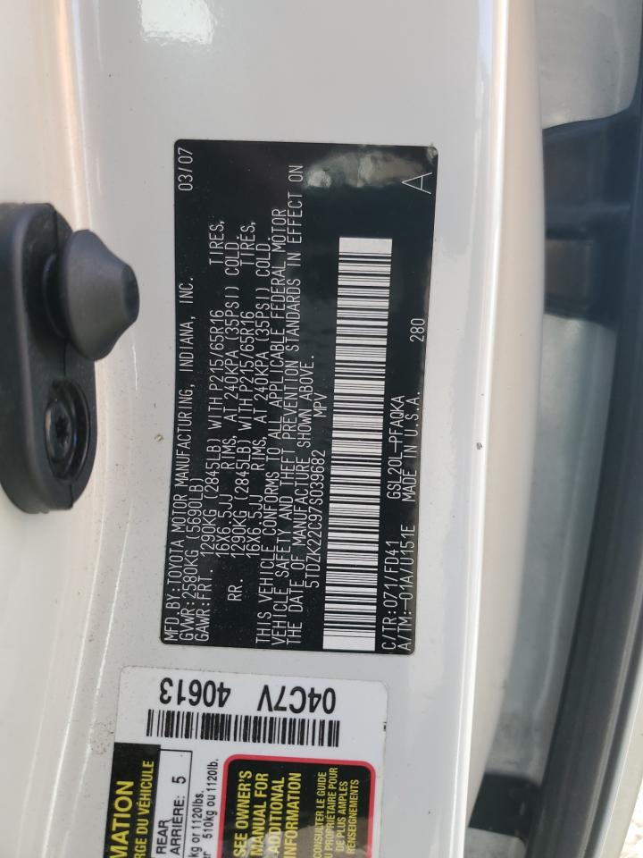 5TDZK22C97S039682 2007 Toyota Sienna Xle