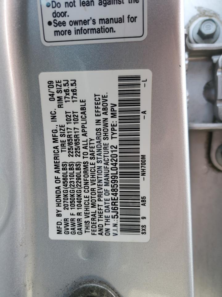 5J6RE48599L042012 2009 Honda Cr-V Ex