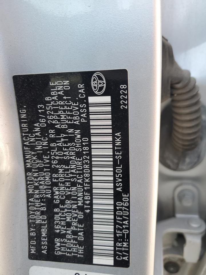 4T4BF1FK8DR321810 2013 Toyota Camry L