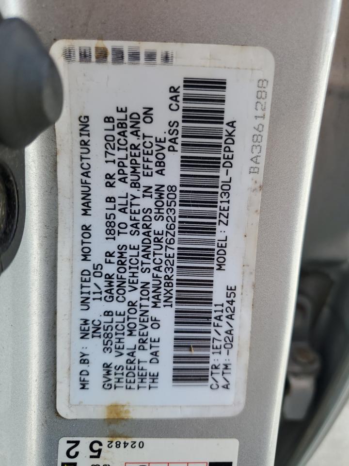 2006 Toyota Corolla Ce VIN: 1NXBR32E76Z623508 Lot: 77548504