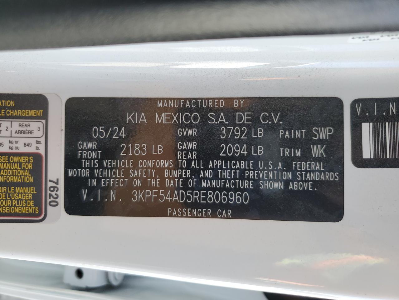 3KPF54AD5RE806960 2024 Kia Forte Gt Line