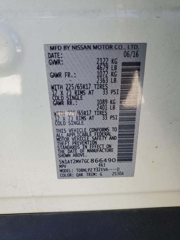 5N1AT2MV7GC866490 2016 Nissan Rogue S