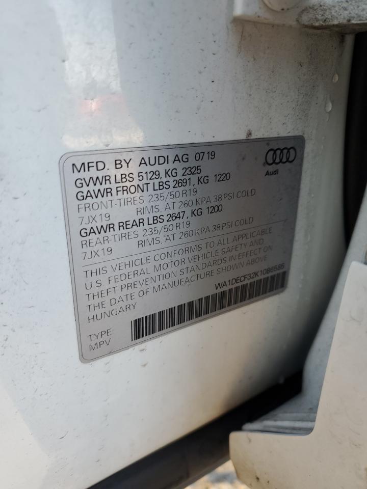 2019 Audi Q3 Premium S Line VIN: WA1DECF32K1086585 Lot: 77803064