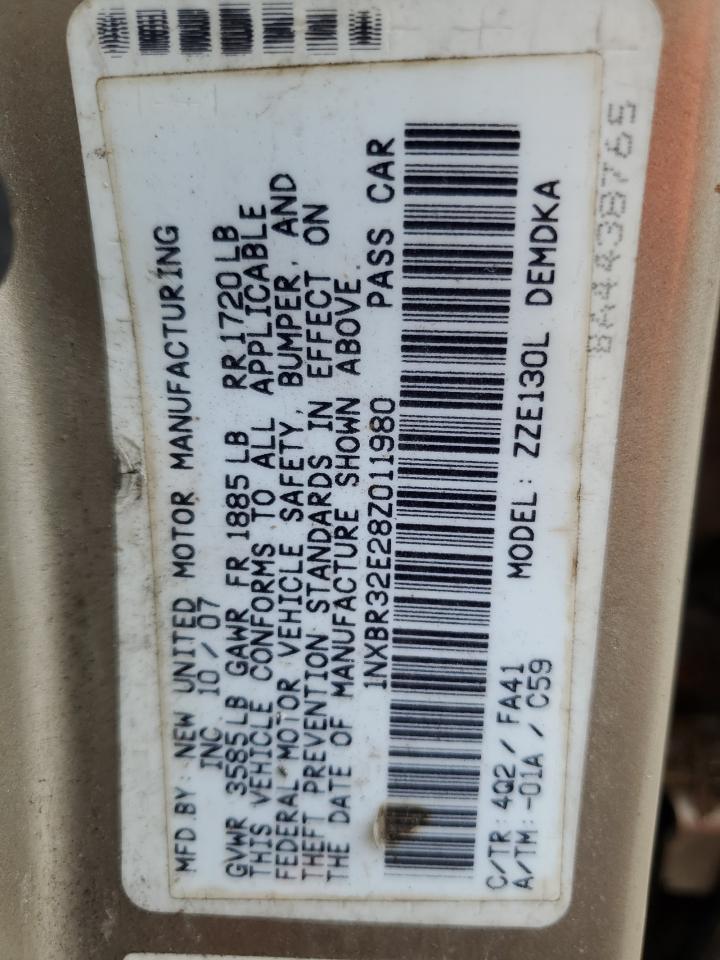 2008 Toyota Corolla Ce VIN: 1NXBR32E28Z011980 Lot: 76420504