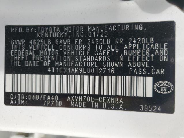 4T1C31AK9LU012716 Toyota Camry LE 13