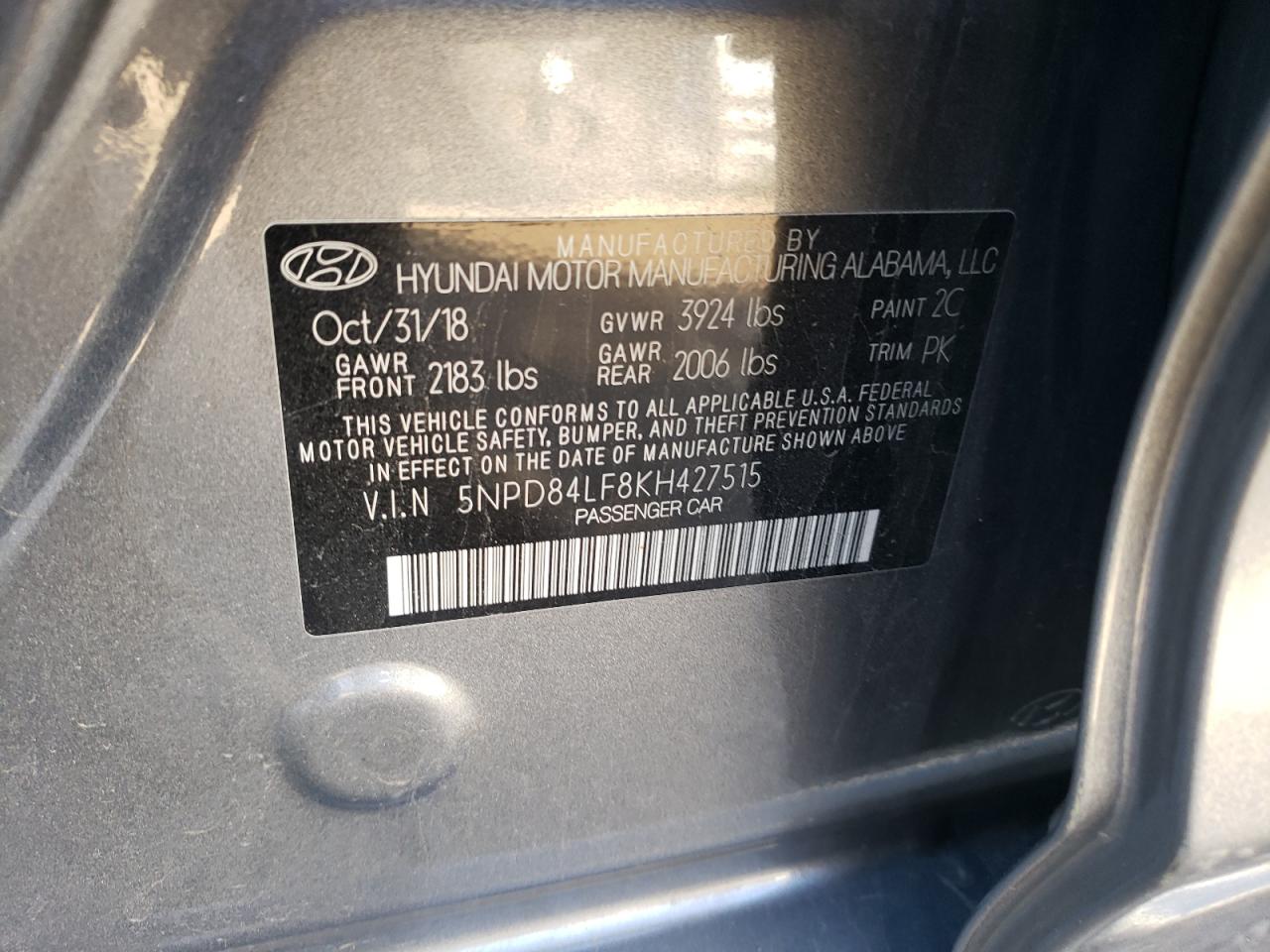 5NPD84LF8KH427515 2019 Hyundai Elantra Sel