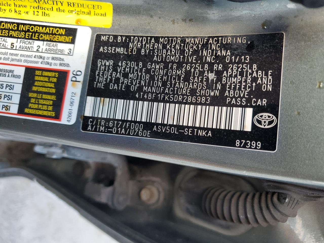 4T4BF1FK5DR286983 2013 Toyota Camry L