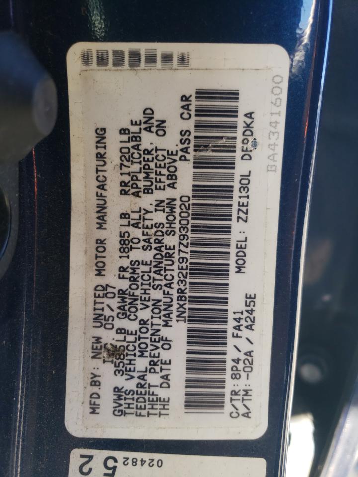 2007 Toyota Corolla Ce VIN: 1NXBR32E97Z930020 Lot: 75116364