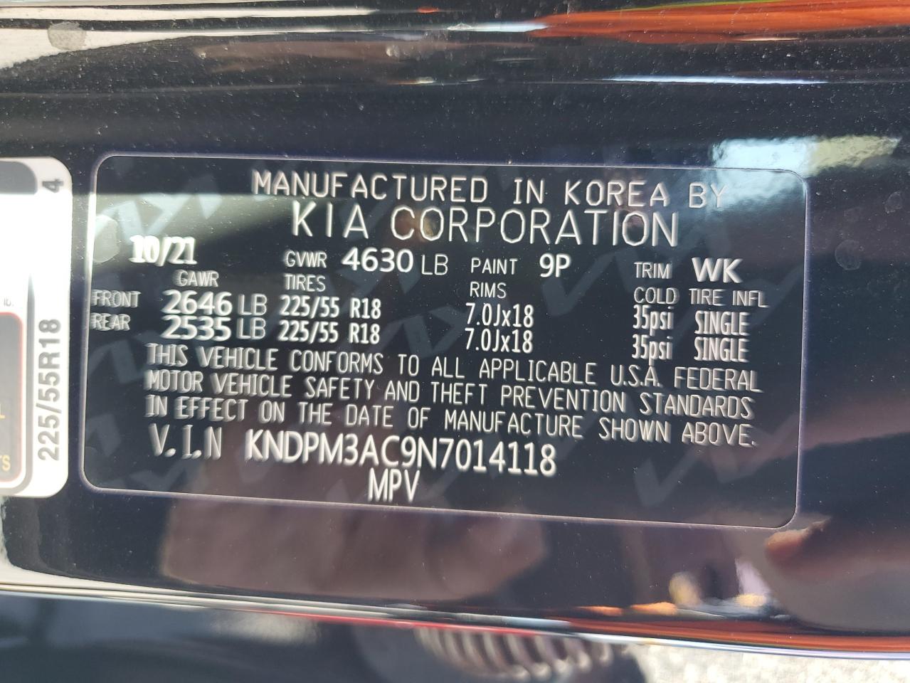 2022 Kia Sportage Lx VIN: KNDPM3AC9N7014118 Lot: 76715694