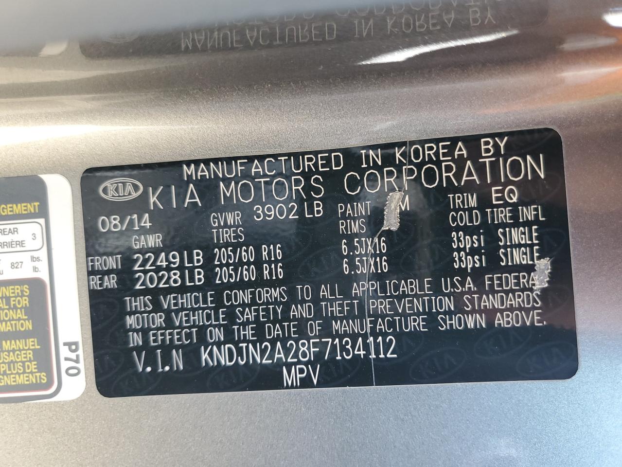 2015 Kia Soul VIN: KNDJN2A28F7134112 Lot: 77158364