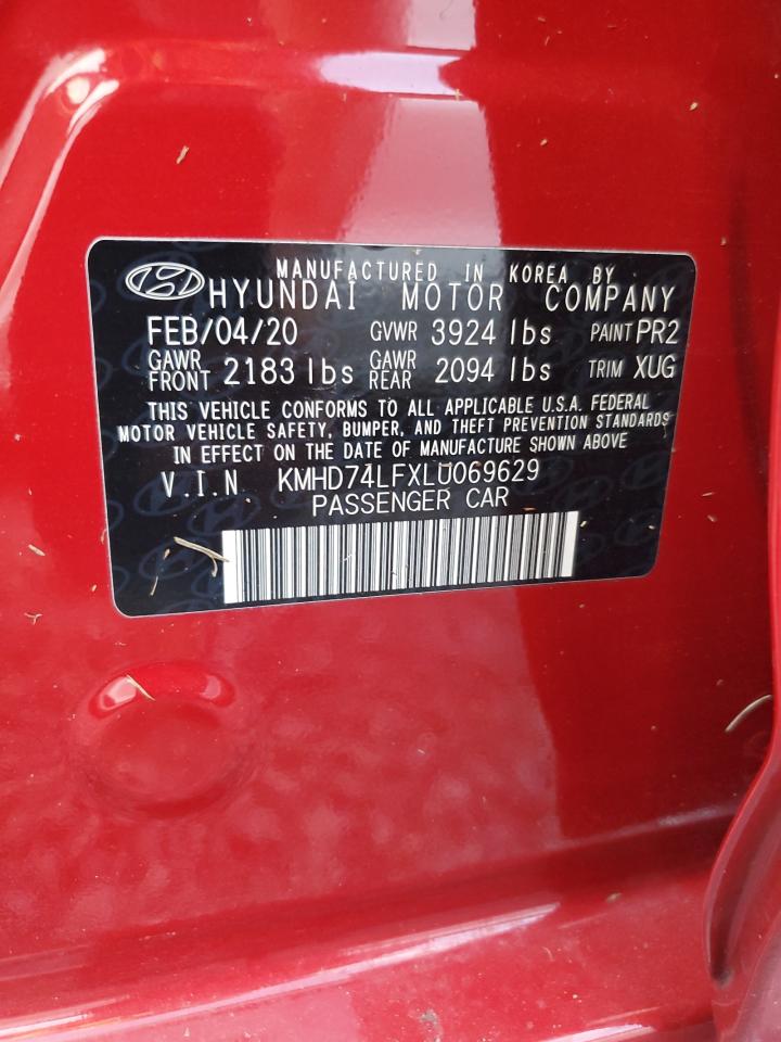 KMHD74LFXLU069629 2020 Hyundai Elantra Se