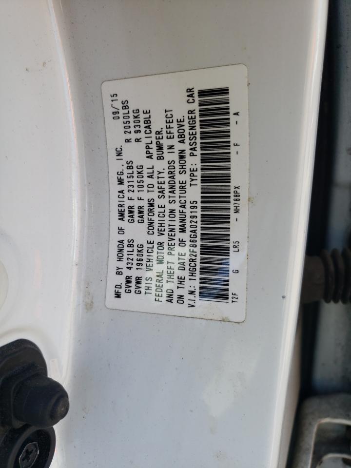 1HGCR2F86GA029195 2016 Honda Accord Exl