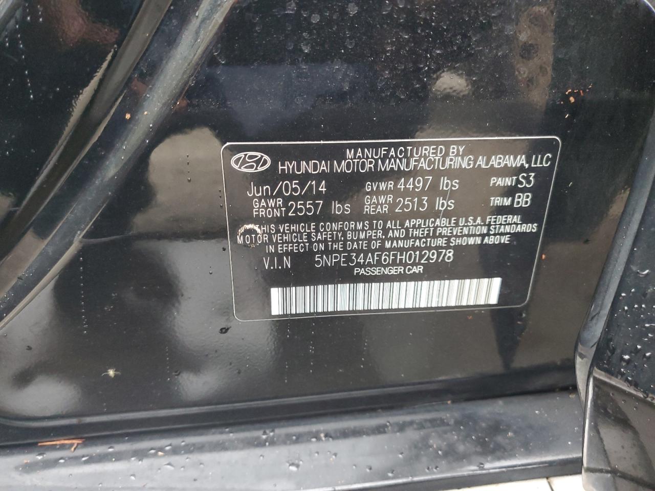 2015 Hyundai Sonata Sport VIN: 5NPE34AF6FH012978 Lot: 74861284