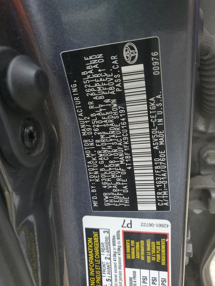 4T1BF1FK9CU164197 2012 Toyota Camry Base