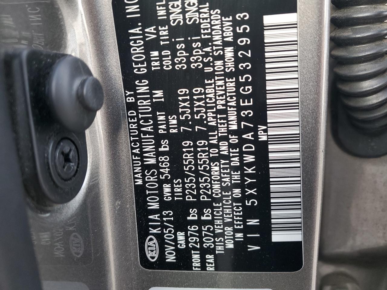 5XYKWDA73EG532953 2014 Kia Sorento Sx