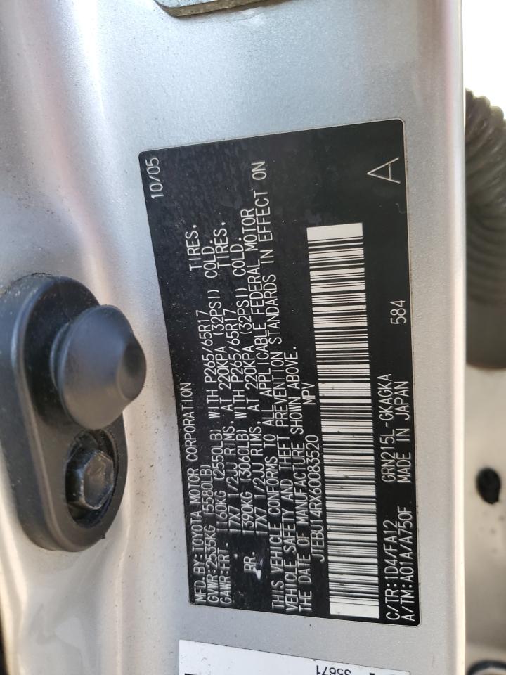 JTEBU14RX60083520 2006 Toyota 4Runner Sr5