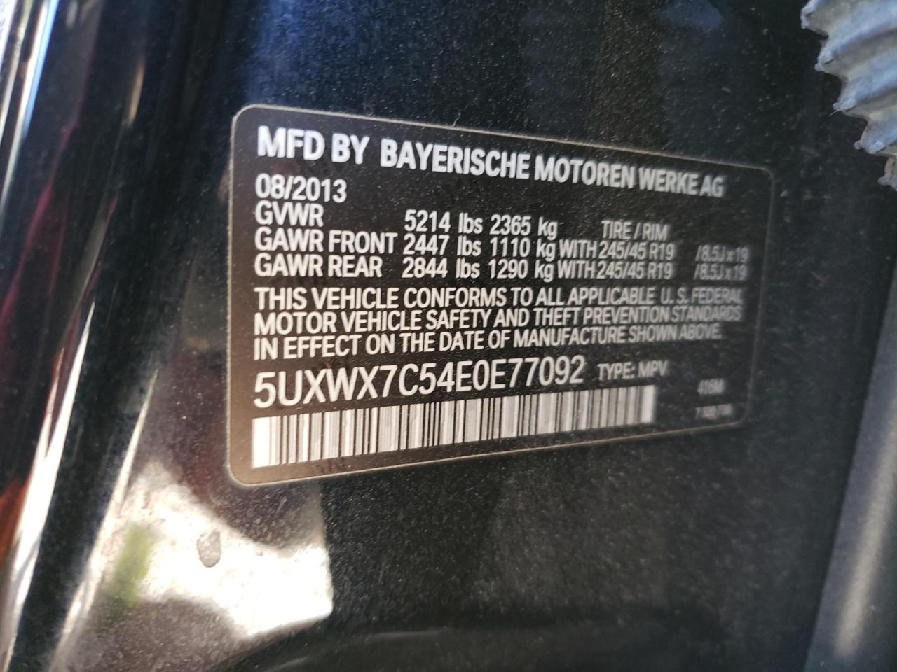 5UXWX7C54E0E77092 2014 BMW X3 xDrive35I