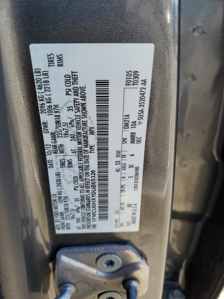 2013 Ford Escape Sel VIN: 1FMCU0HX1DUB65326 Lot: 78034524