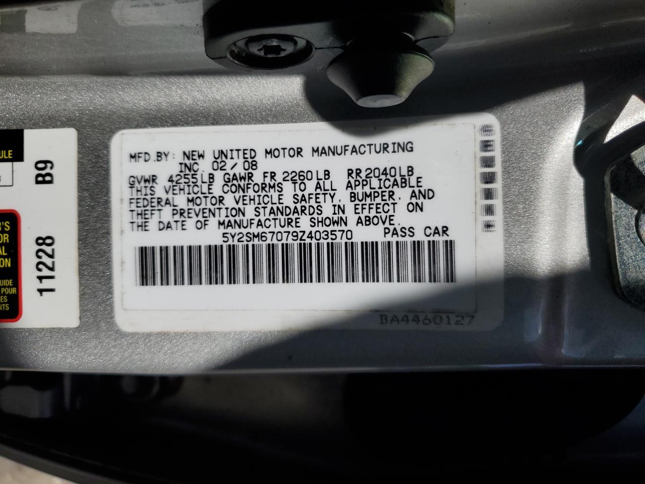 5Y2SM67079Z403570 2009 Pontiac Vibe