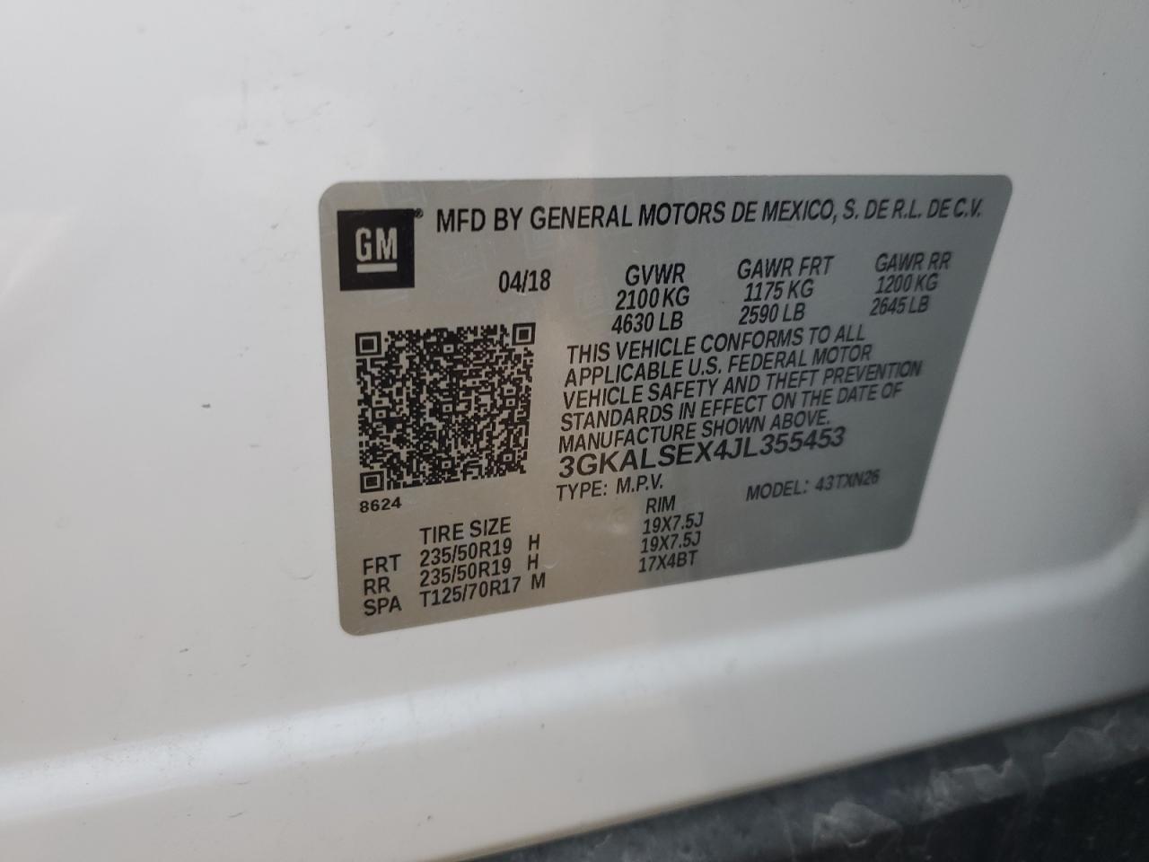 3GKALSEX4JL355453 2018 GMC Terrain Denali