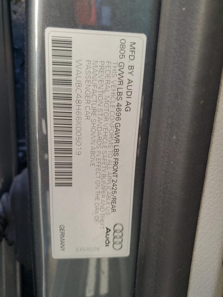 WAUBC48H66K005019 2006 Audi A4 S-Line 1.8 Turbo