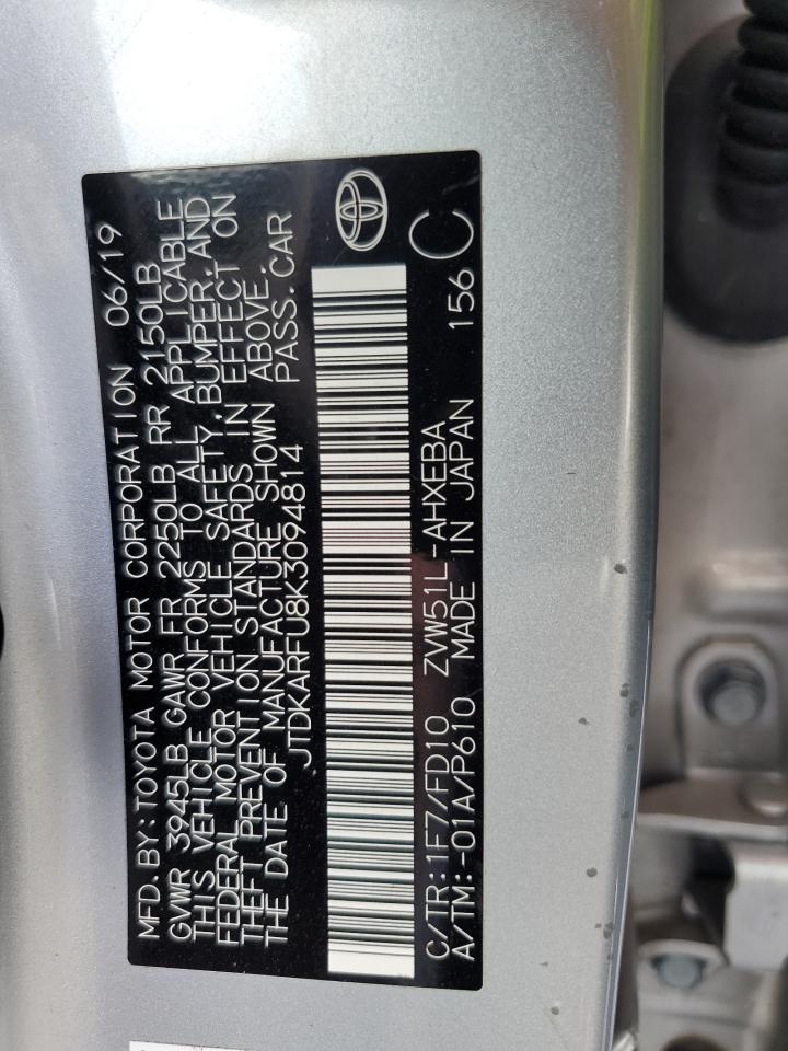 JTDKARFU8K3094814 2019 Toyota Prius